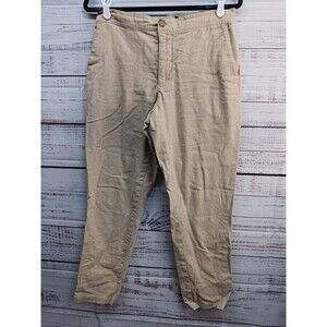 Unbranded Pants Women's 30x30 55% Linen 45% Cotton Luxury Tan Drawstring